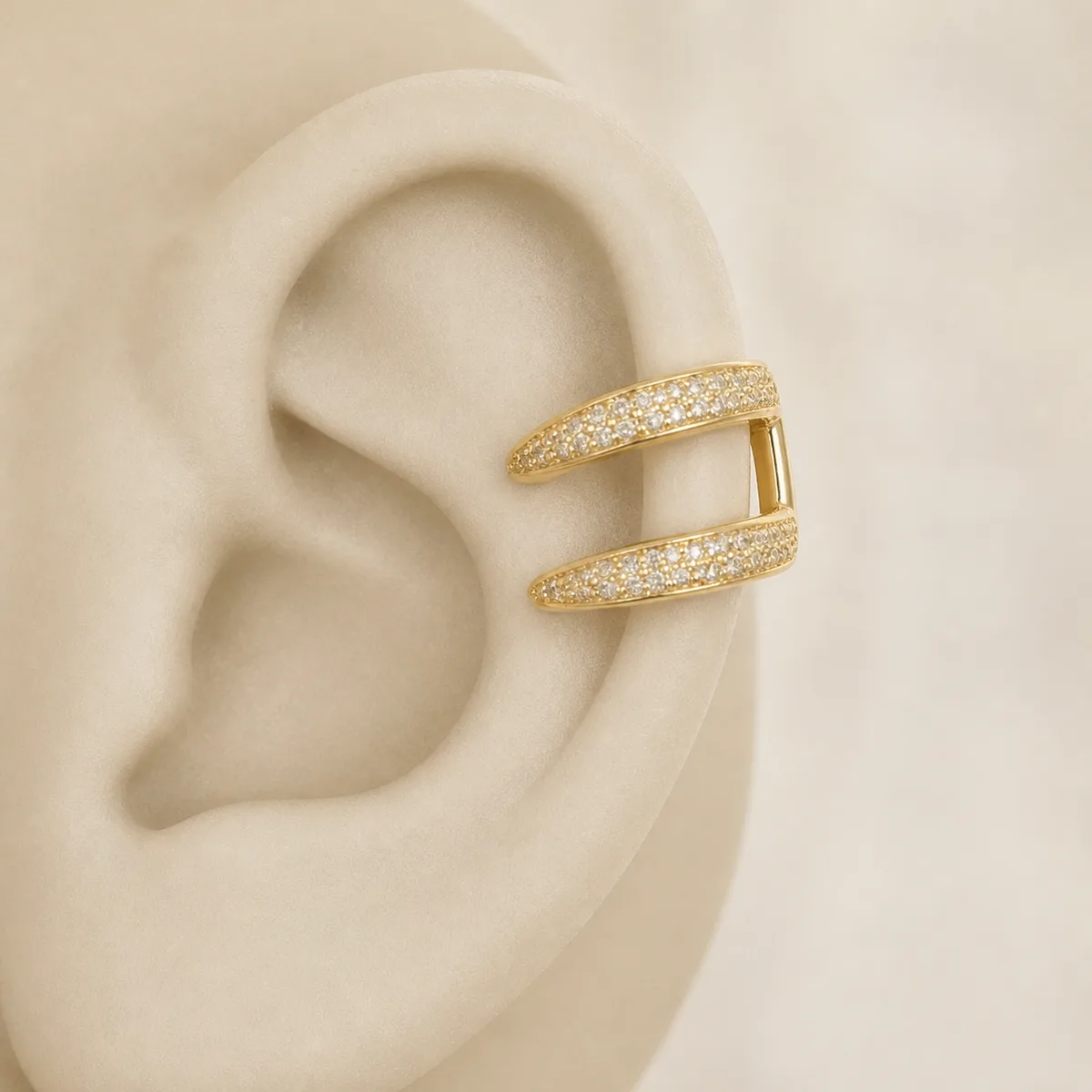 Double Pave Helix Cuff — view 2