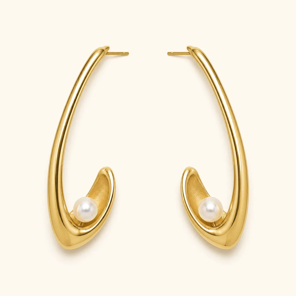 Earring Sculptural Pearl — view 1