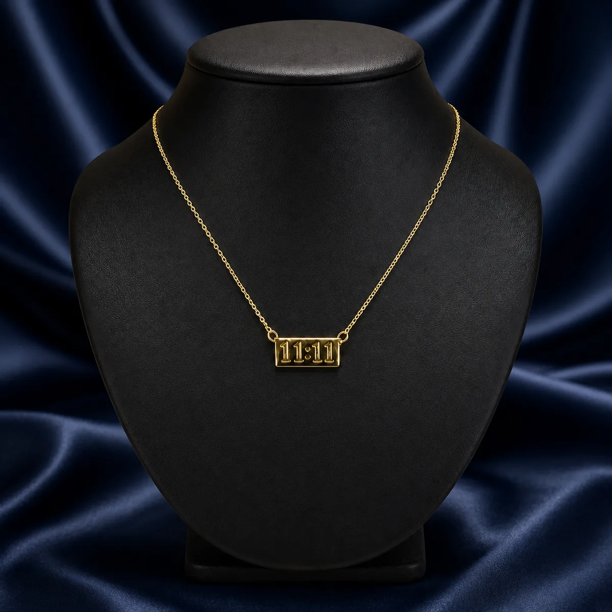 Gold 1111 Number Plate Necklace — view 3