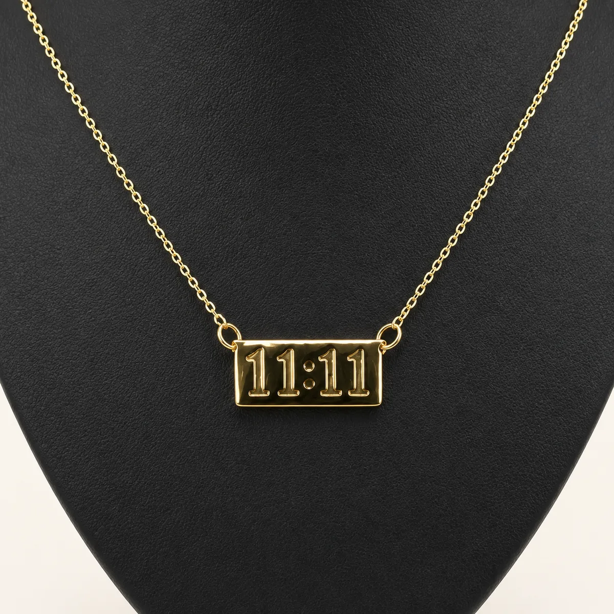 Gold 1111 Number Plate Necklace — view 2