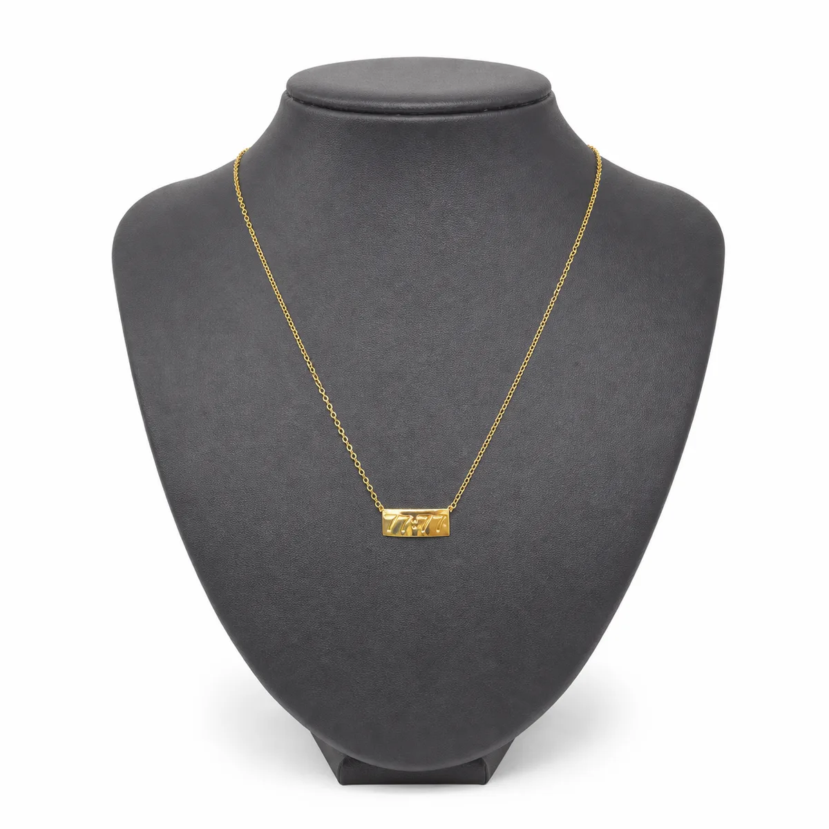 Gold Engraved Bar Pendant Necklace — view 1