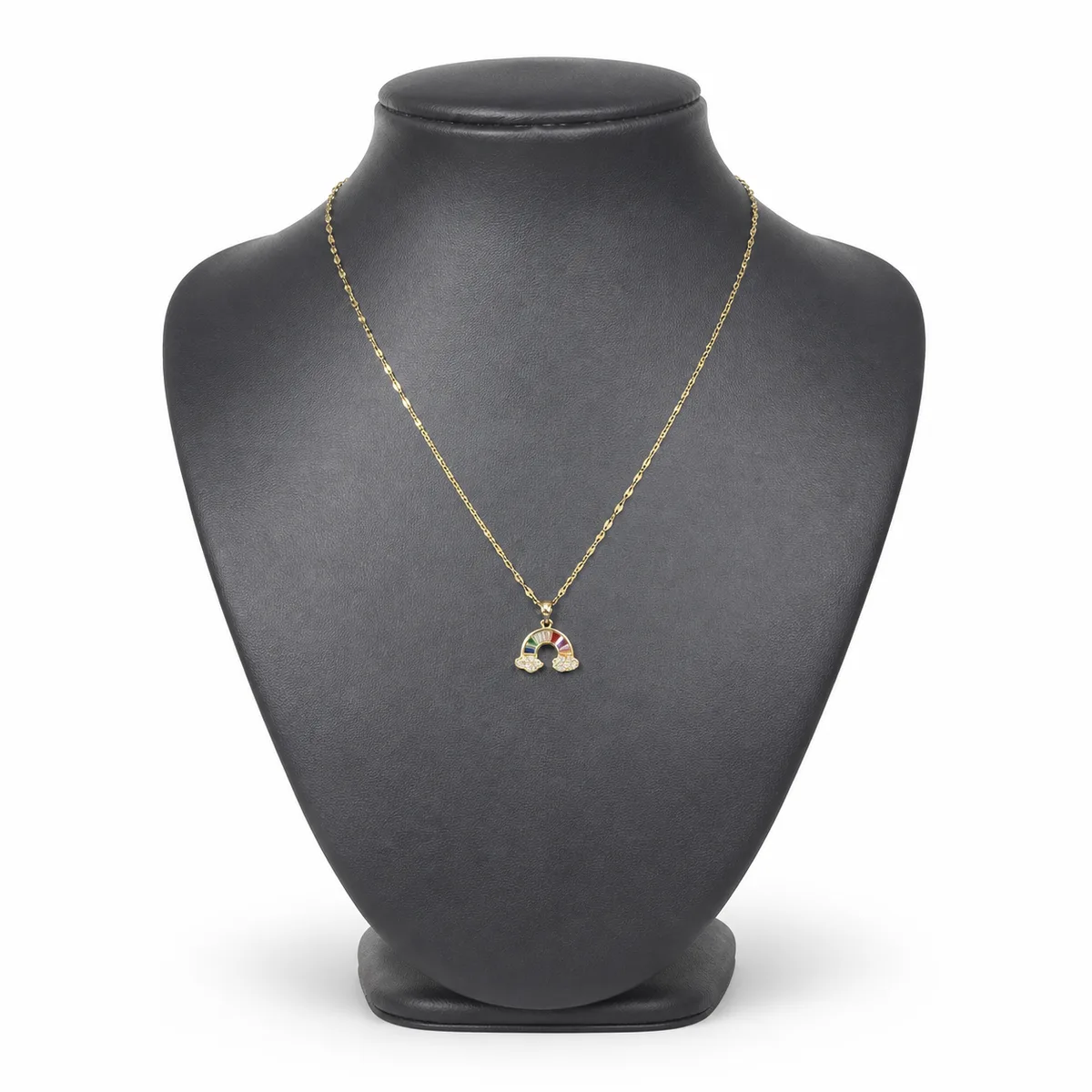 Gold Multicolor Rainbow Cloud Necklace — view 1