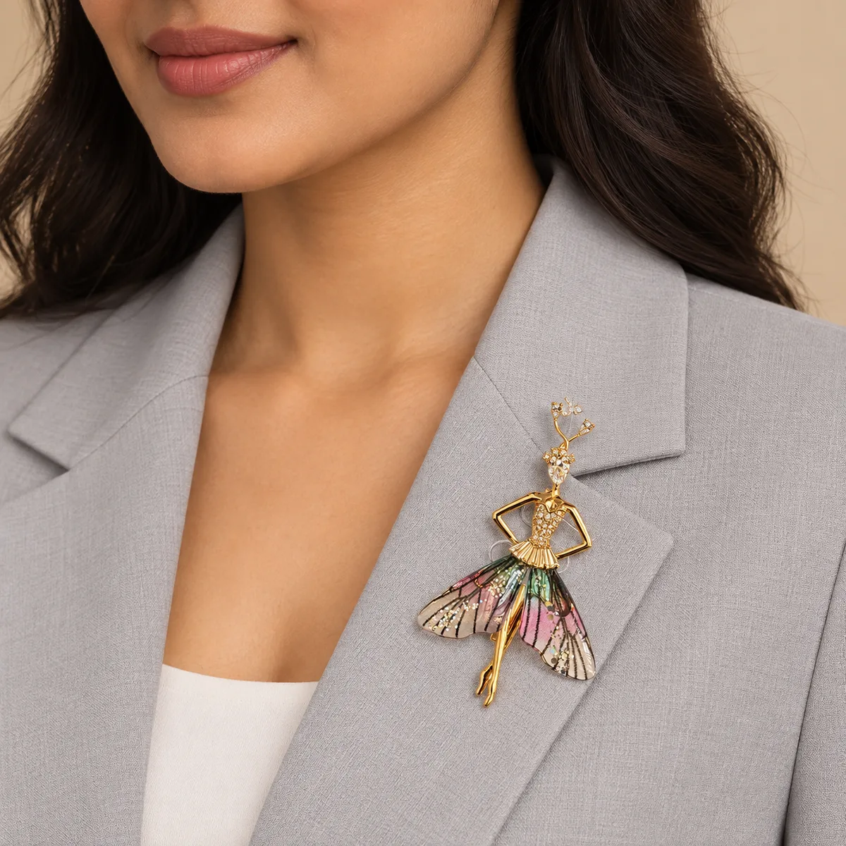 Iridescent Ballerina Fairy Brooch — view 4