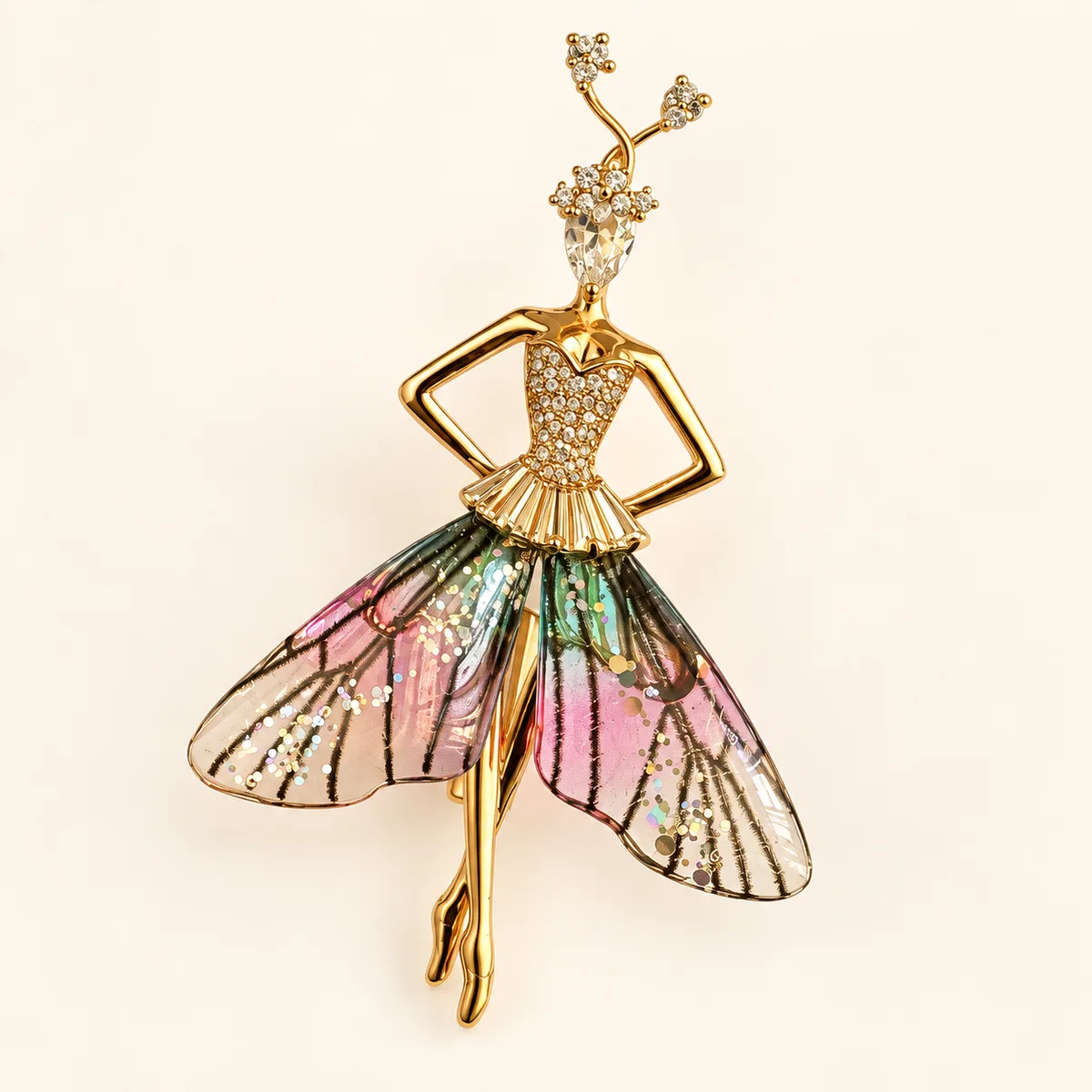 Iridescent Ballerina Fairy Brooch — view 1