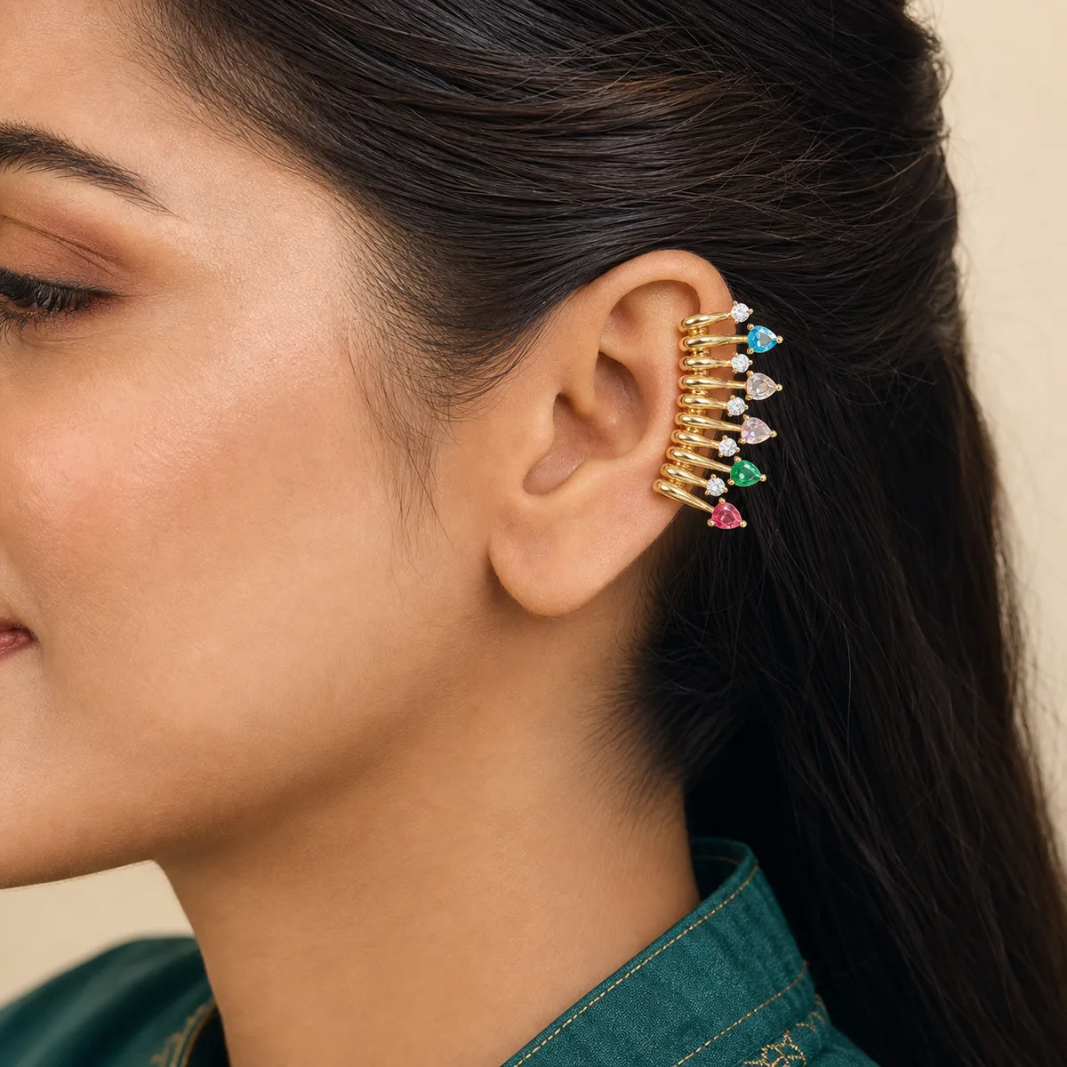 Multicolor Coil Ear Cuff — view 4