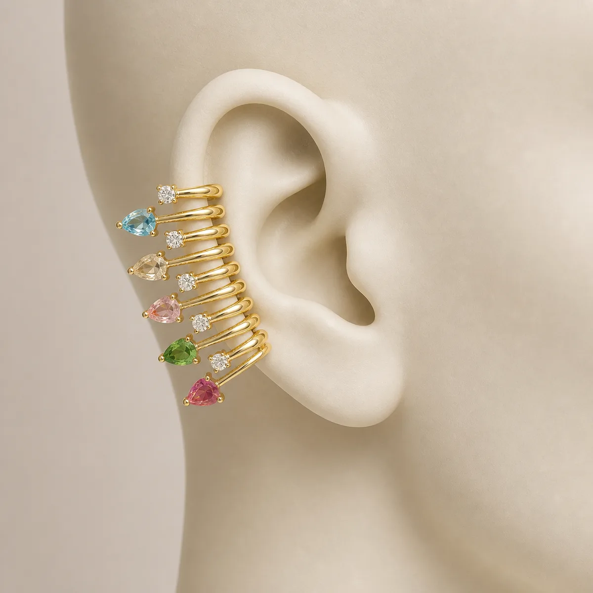 Multicolor Coil Ear Cuff — view 2
