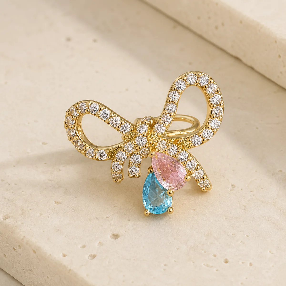 Pave Bow Ear Cuff — view 1