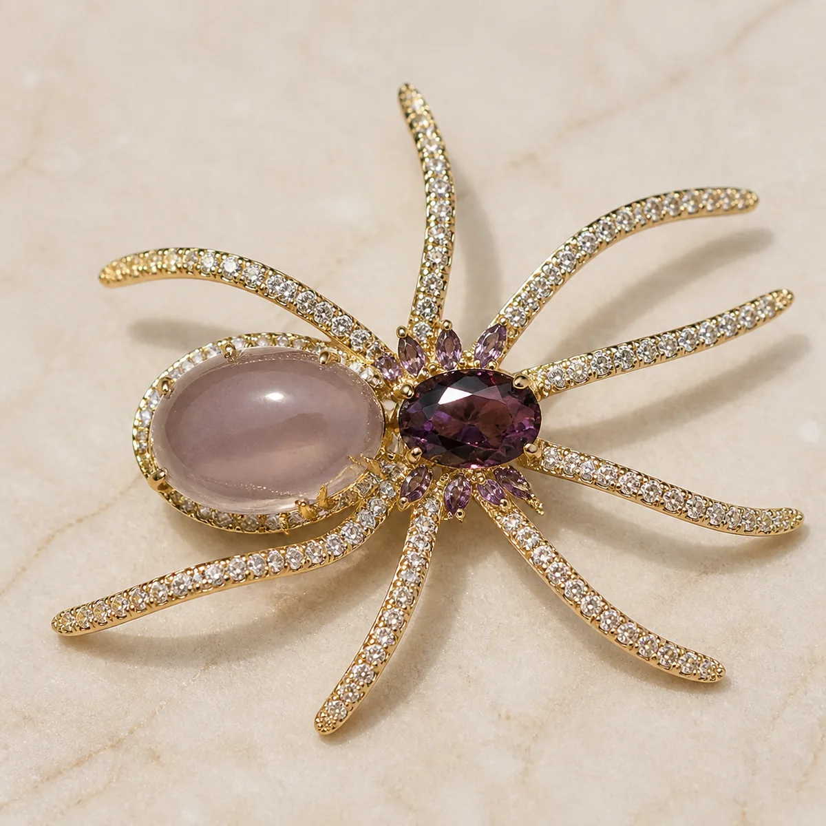 Purple Spider Brooch — view 1