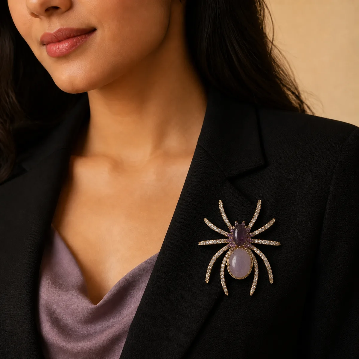 Purple Spider Brooch — view 4