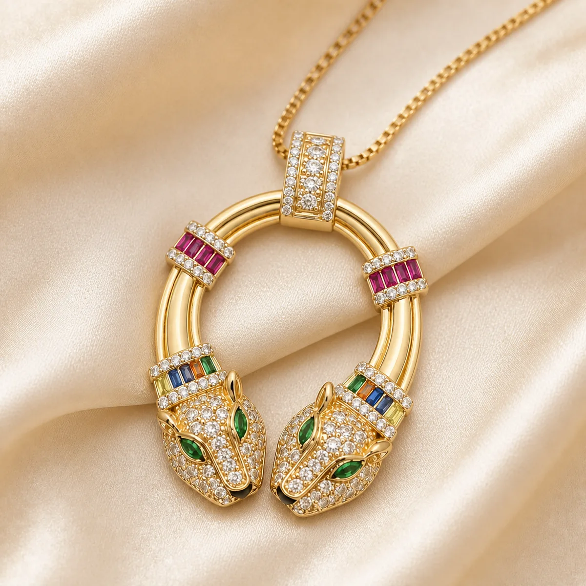 Twin Leopard Horseshoe Jewelry Set — view 2